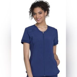 Infinity by Cherokee scrubs zip up scrub top- navy size 3xl